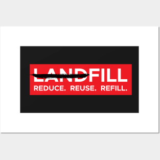 Refill not landfill Posters and Art